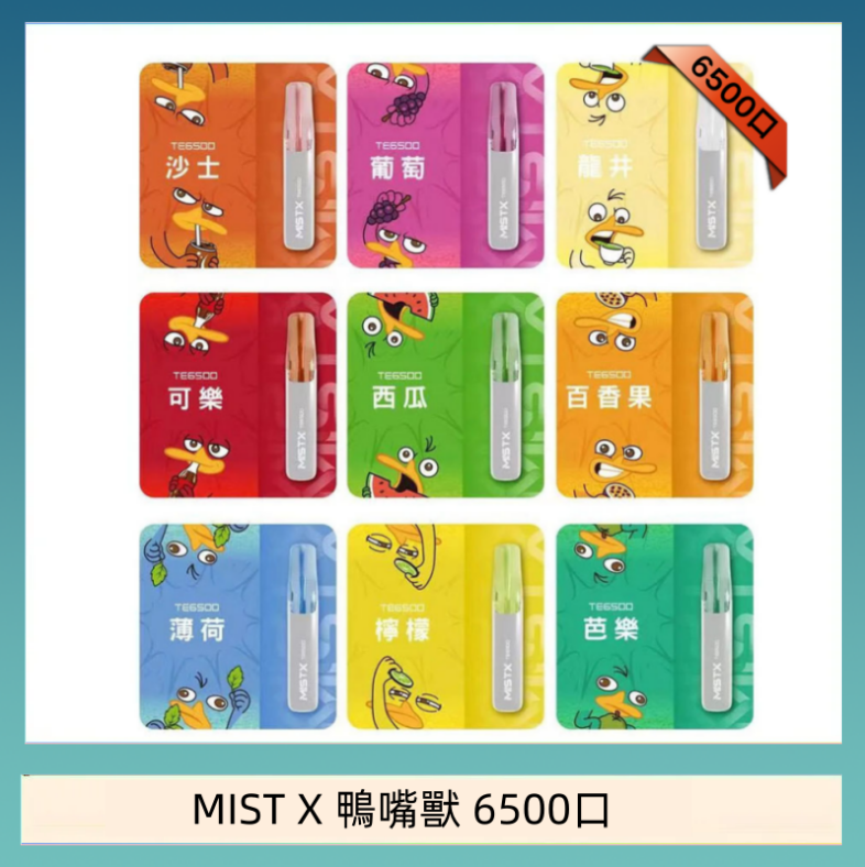 MIST X 鴨嘴獸 6500口 MIST X 鴨嘴獸 6500口一次性拋棄式電子煙|陶瓷芯更穩定