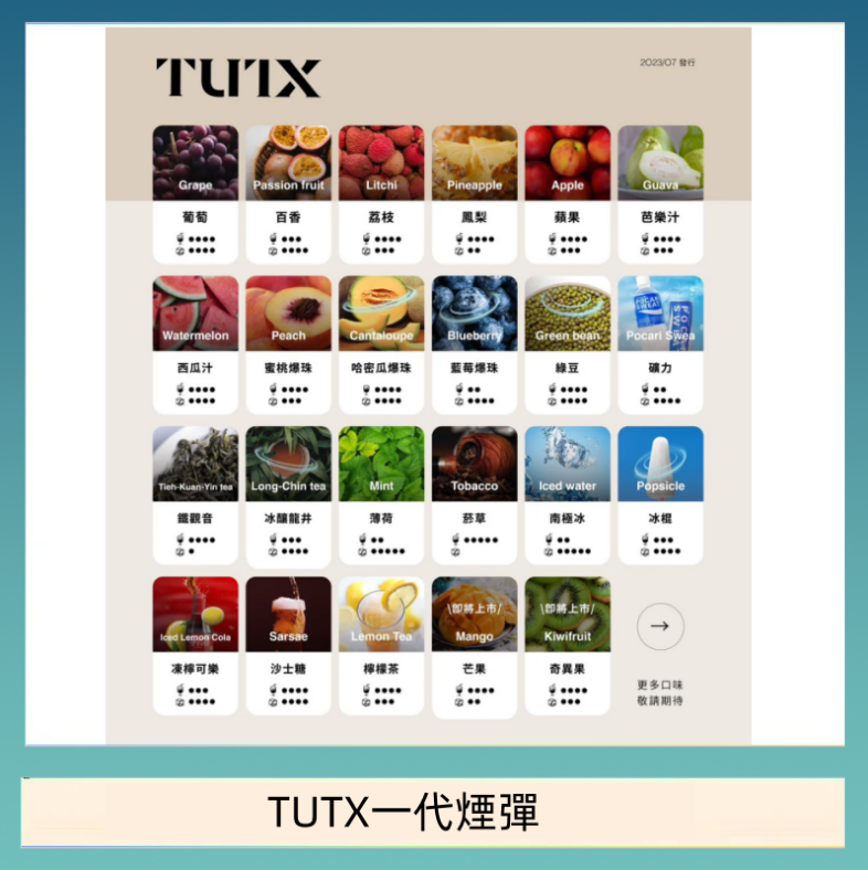 TUTX電子菸一代煙彈 3入裝 通用1代系列【28種口味】