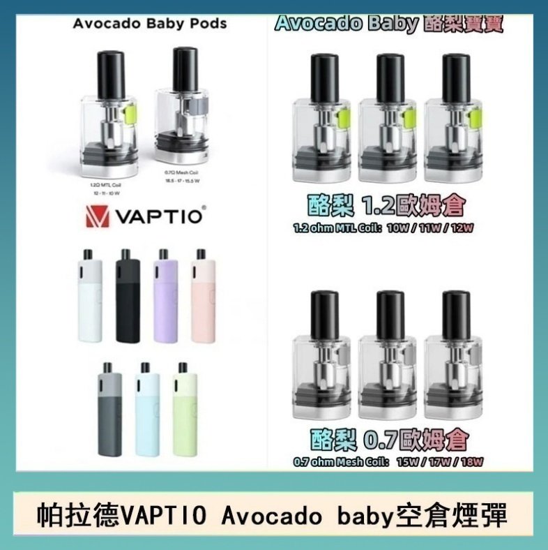 酷梨寶寶空倉 帕拉德VAPTIO Avocado Baby酷梨寶寶空倉煙彈
